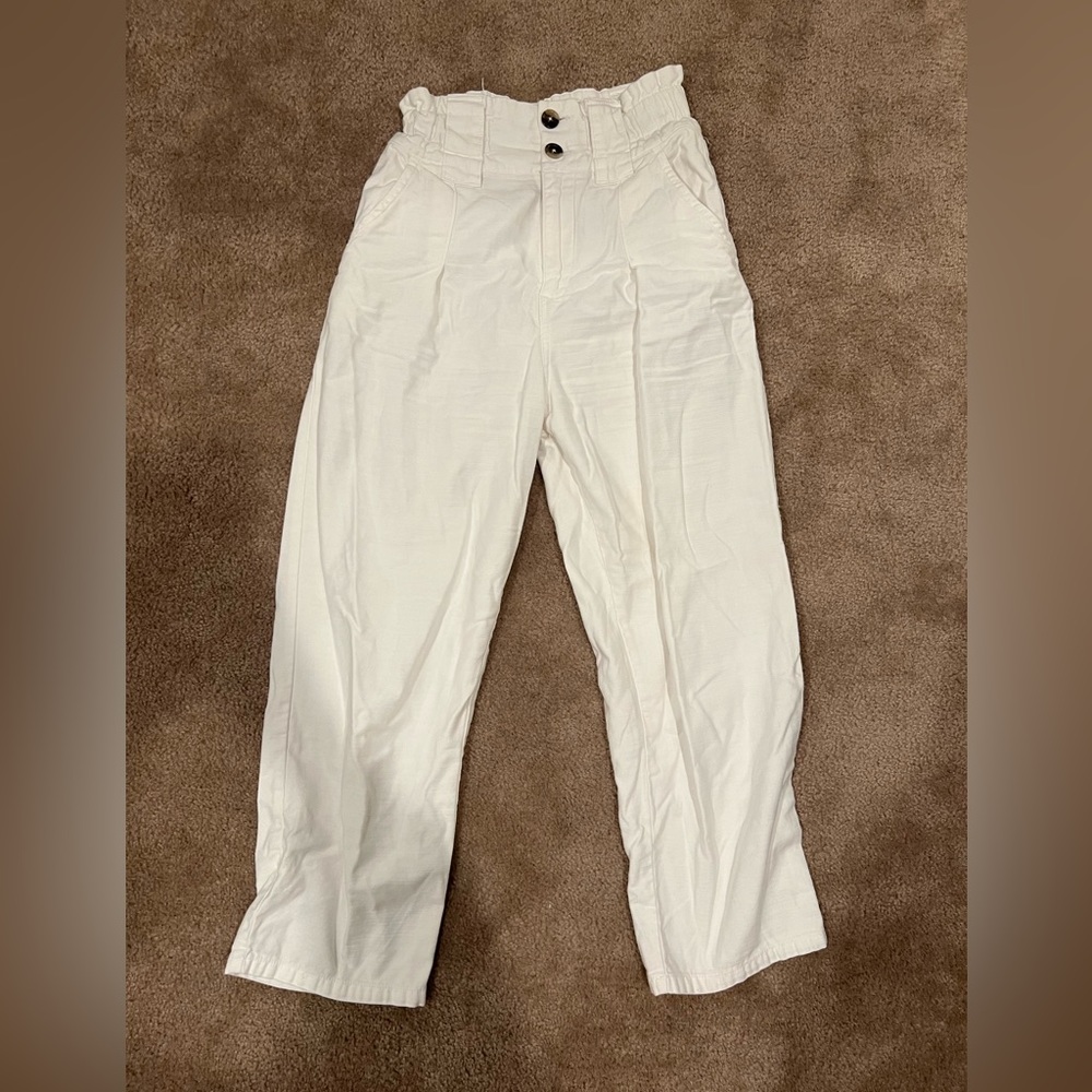 Free people white linen trousers